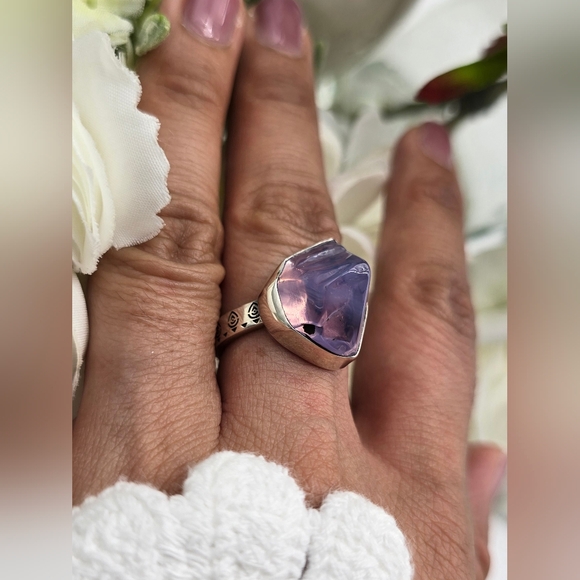 ♥️ LAVENDER MOUNTAIN STERLING SILVER RING - Picture 5 of 9